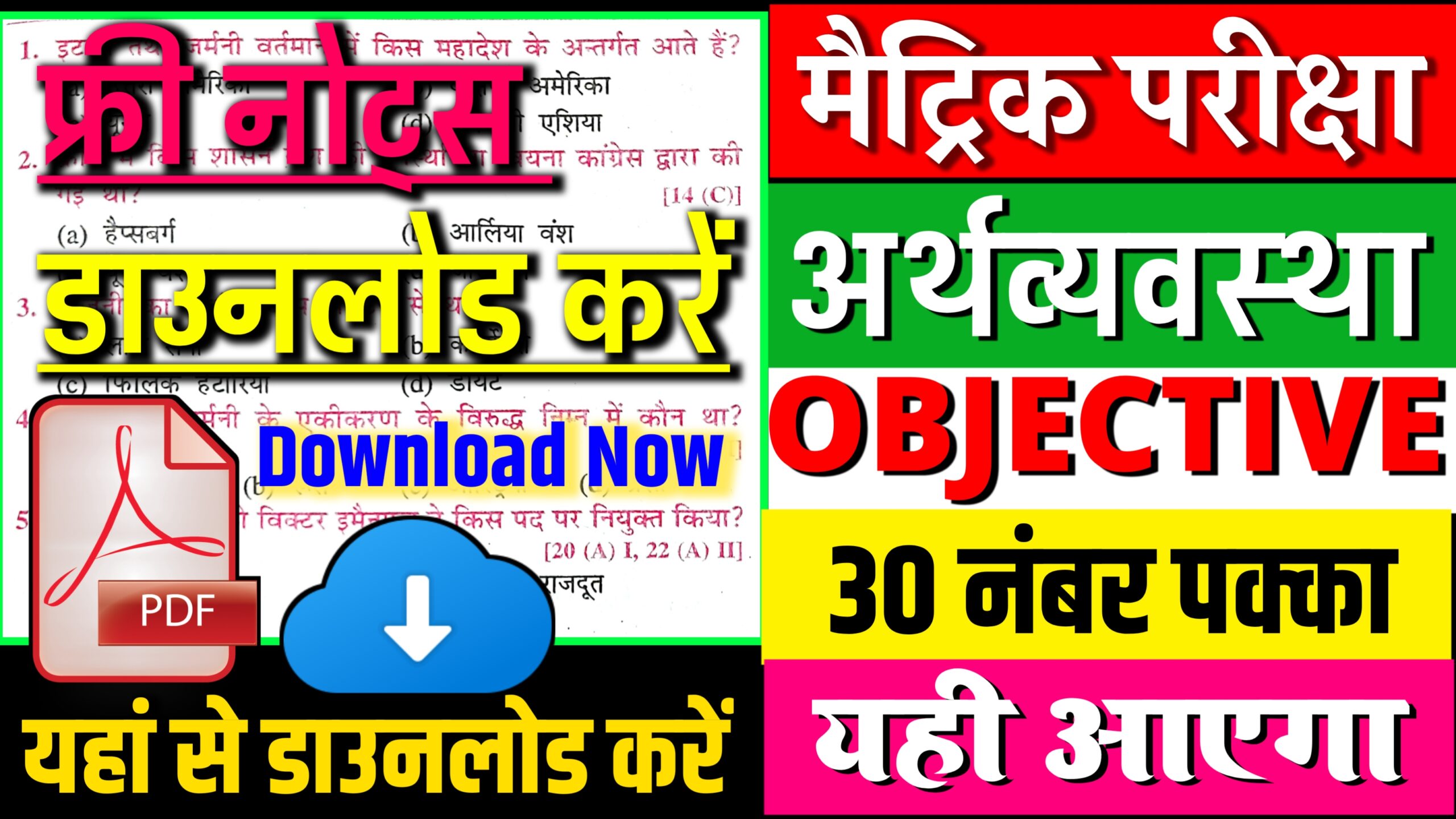 Bihar Board Class 10th Economics Vvi Notes Pdf Download